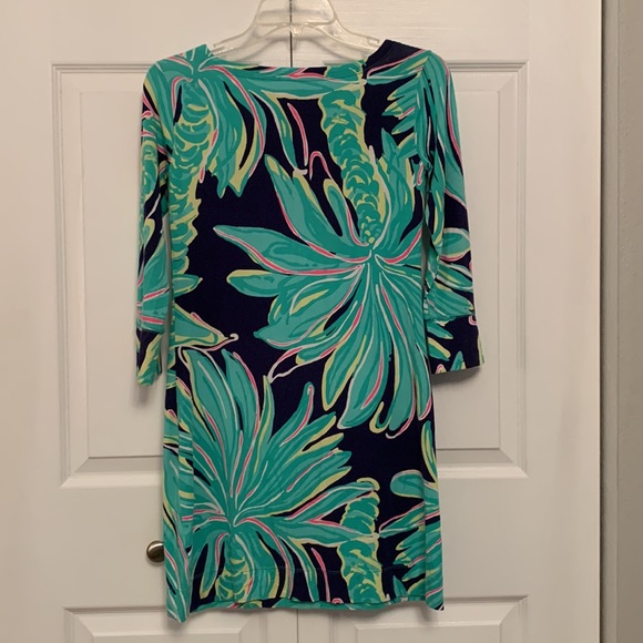 Lilly Pulitzer Tiger Palm Tropical Palm Tree Pattern Dress Tee Shirt Dress - Picture 5 of 13